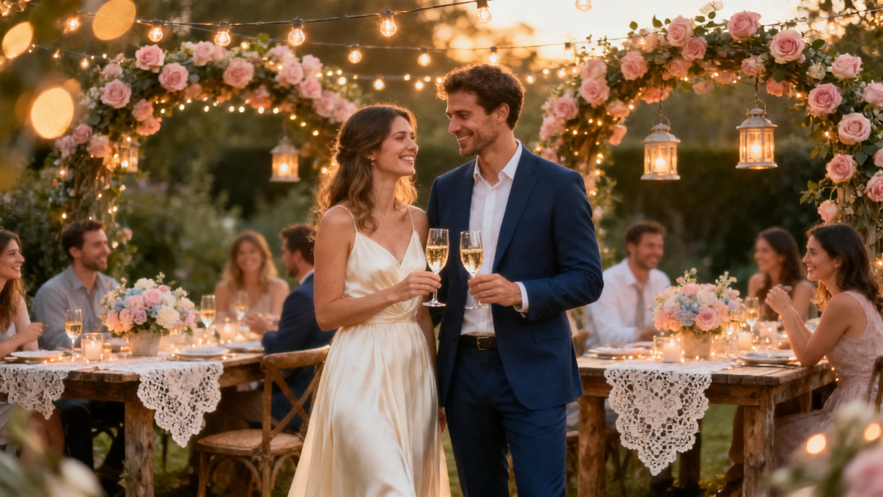 약혼 기념일을 축하하는 커플